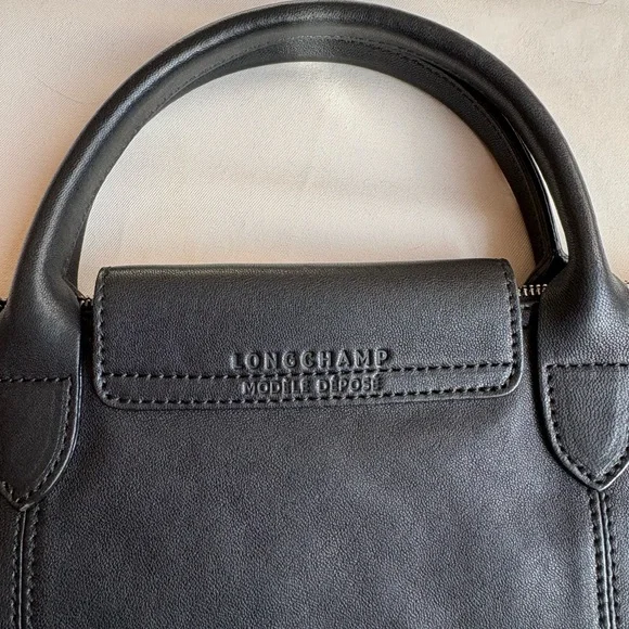 longchamp le pliage cuir medium tote - Picture 9 of 16